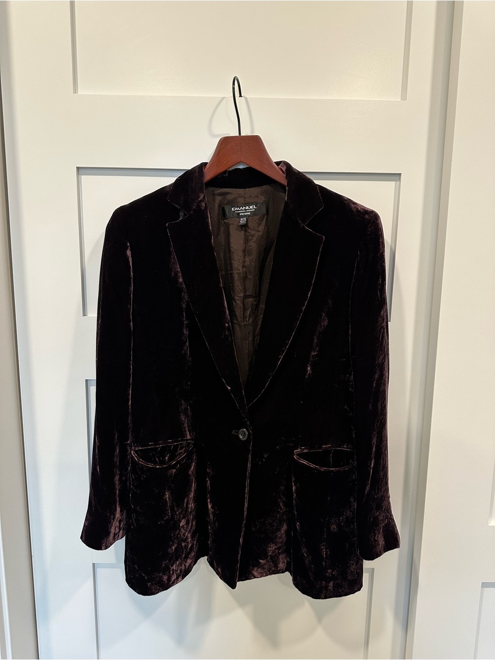 Vintage Emanuel Ungaro Deep Plum Velvet Single-Button Blazer